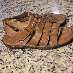 Bruno Marc Bert Men’s Brown Leather Fisherman Sandals Size 10
